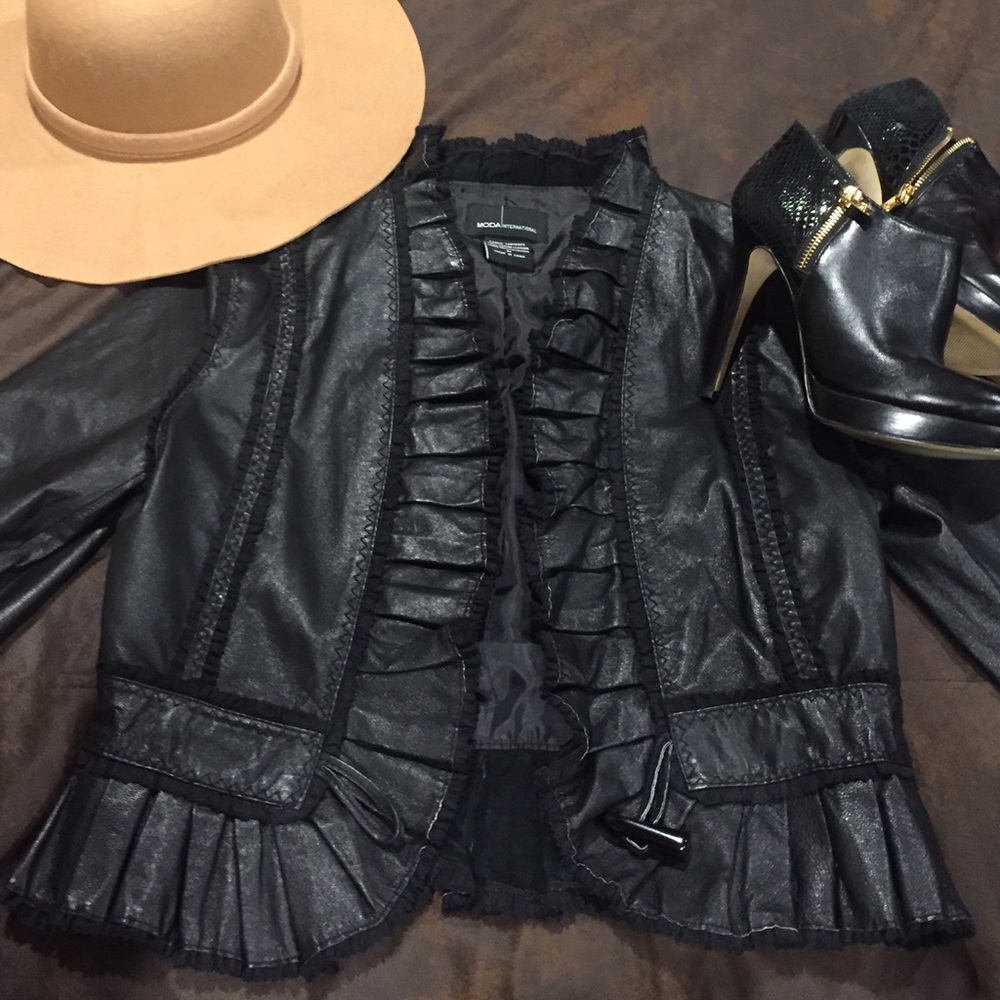 Victoria's Secret Black Leather Jacket - Picture 2 of 4